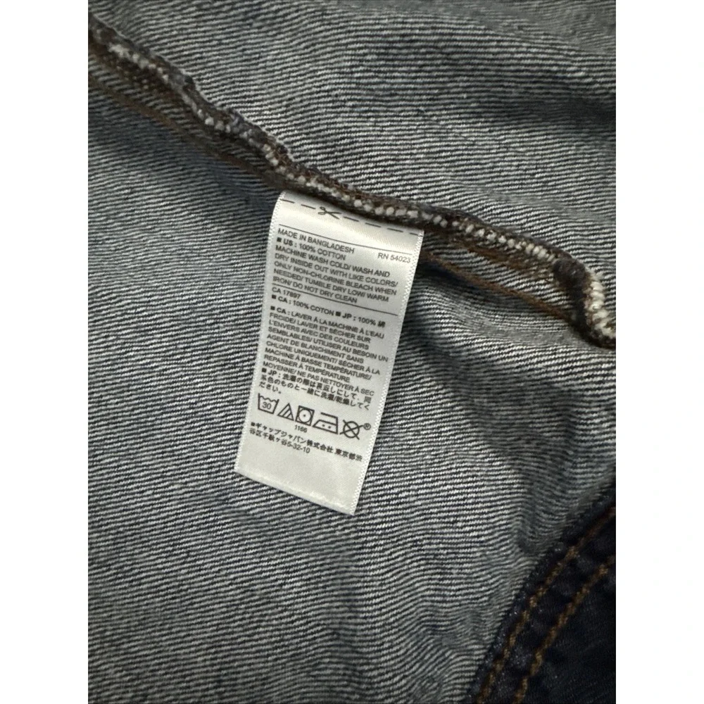 Banana Republic Denim Trucker Jacket Men's XL Blue Dark Wash Button Front